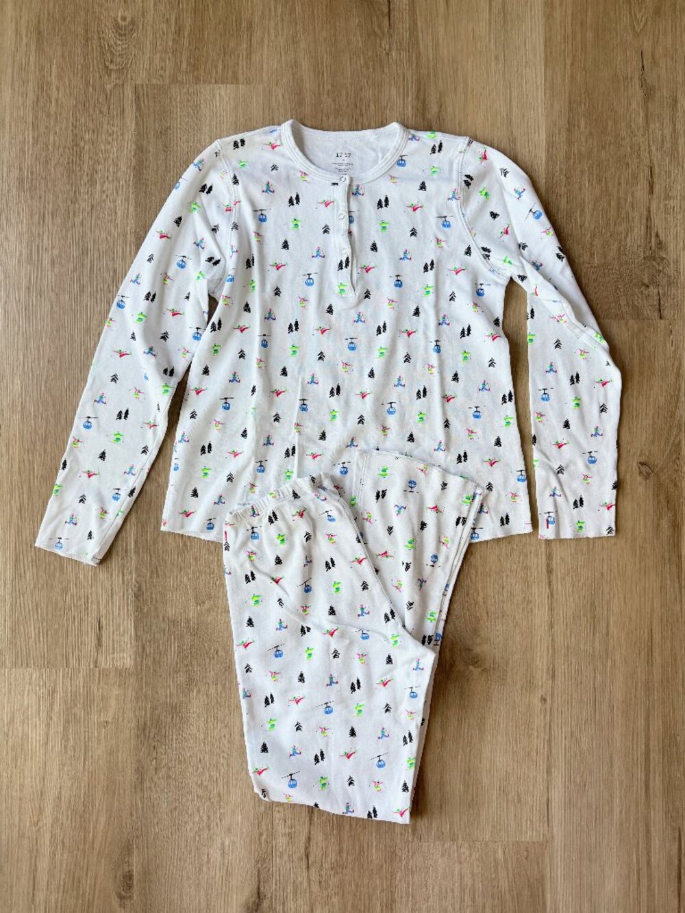 12 | 12 Pajamas Ski Print 100% Pima Cotton XS
